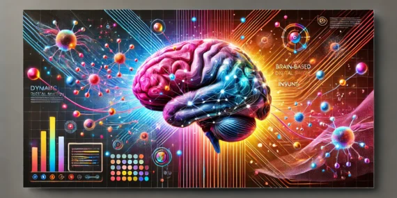 Brain graphic with vibrant colors